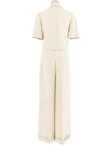 French Linen Wide Leg Pant Suit Suit arcadeshops.com