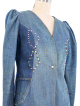1970s Love Melody Rhinestone Studded Denim Jacket Jacket arcadeshops.com