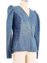 1970s Love Melody Rhinestone Studded Denim Jacket Jacket arcadeshops.com