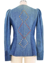 1970s Love Melody Rhinestone Studded Denim Jacket Jacket arcadeshops.com