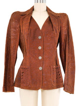 2006 Christian Dior By John Gallion Lasercut Leather Jacket Jacket arcadeshops.com