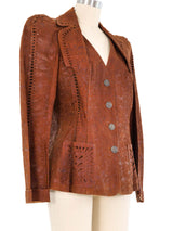 2006 Christian Dior By John Gallion Lasercut Leather Jacket Jacket arcadeshops.com