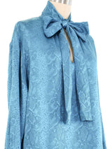 Yves Saint Laurent Teal Snakeskin Blouse Top arcadeshops.com