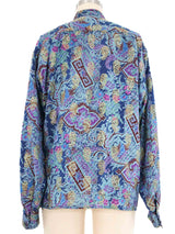 Yves Saint Laurent Metallic Paisley Blouse Top arcadeshops.com