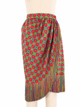 1990 Yves Saint Laurent Rainbow Fringed Mosaic Skirt Bottom arcadeshops.com