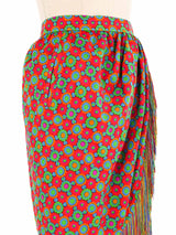 1990 Yves Saint Laurent Rainbow Fringed Mosaic Skirt Bottom arcadeshops.com