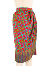 1990 Yves Saint Laurent Rainbow Fringed Mosaic Skirt Bottom arcadeshops.com