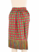 1990 Yves Saint Laurent Rainbow Fringed Mosaic Skirt Bottom arcadeshops.com