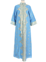 1970s Light Blue Metallic Caftan Dress arcadeshops.com