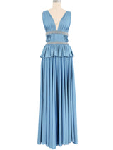 1970s Jean Varon Grecian Style Jersey Gown Dress arcadeshops.com
