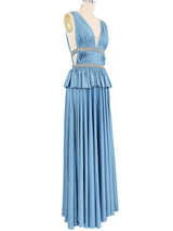 1970s Jean Varon Grecian Style Jersey Gown Dress arcadeshops.com