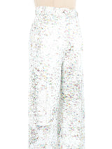 1980s Metallic Splatter Painted Leather Pants Bottom arcadeshops.com