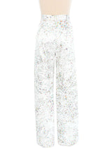 1980s Metallic Splatter Painted Leather Pants Bottom arcadeshops.com