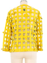 Roberto Cavalli Leather Lattice Jacket Jacket arcadeshops.com