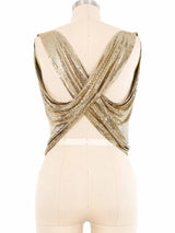 Gold Chainmail Crossback Top Top arcadeshops.com