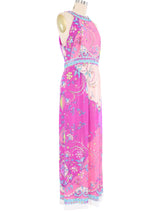 Emilio Pucci Neon Printed Maxi Slip Dress Dress arcadeshops.com