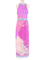 Emilio Pucci Neon Printed Maxi Slip Dress Dress arcadeshops.com