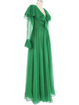 Kiki Hart Kelly Green Ruffle Gown Dress arcadeshops.com