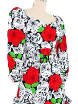 Scaasi Rose Print Dress Dress arcadeshops.com