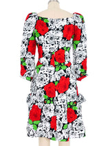 Scaasi Rose Print Dress Dress arcadeshops.com