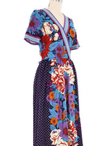 1970s Lanvin Mixed Print Maxi Dress Dress arcadeshops.com