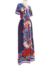 1970s Lanvin Mixed Print Maxi Dress Dress arcadeshops.com