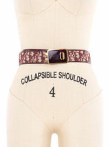 Christian Dior Burgundy Oblique Belt Accessory arcadeshops.com