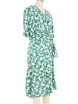 1980s Gucci Floral Silk Wrap Dress Dress arcadeshops.com