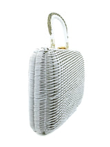 White Wicker Basket Bag Accessory arcadeshops.com