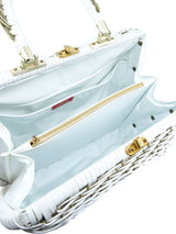White Wicker Basket Bag Accessory arcadeshops.com