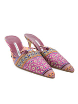 Manolo Blahnik Silk Brocade Mules, 38.5 Accessory arcadeshops.com