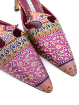 Manolo Blahnik Silk Brocade Mules, 38.5 Accessory arcadeshops.com
