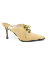 Manolo Blahnik Oklamod Lace Up Mules, 40 Accessory arcadeshops.com