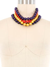 Escada Multicolor Faux Pearl Choker And Bracelet Set Accessory arcadeshops.com