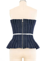 2002 Dolce And Gabbana Pinstripe Denim Corset Top arcadeshops.com