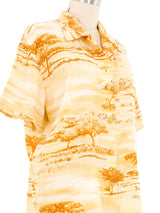 Escada Landscape Silk Button Down Top arcadeshops.com
