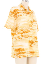 Escada Landscape Silk Button Down Top arcadeshops.com