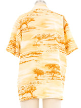Escada Landscape Silk Button Down Top arcadeshops.com