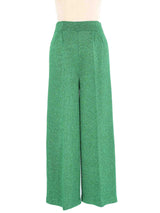1970s Metallic Green Knit Pants Bottom arcadeshops.com