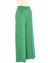 1970s Metallic Green Knit Pants Bottom arcadeshops.com
