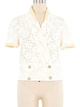 Chanel Patent Trim Lace Jacket Jacket arcadeshops.com