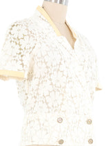 Chanel Patent Trim Lace Jacket Jacket arcadeshops.com