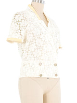 Chanel Patent Trim Lace Jacket Jacket arcadeshops.com