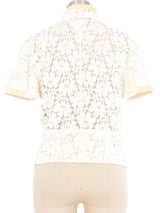 Chanel Patent Trim Lace Jacket Jacket arcadeshops.com