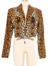 1989 Patrick Kelly Lace Up Leopard Print Jacket Jacket arcadeshops.com