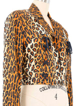 1989 Patrick Kelly Lace Up Leopard Print Jacket Jacket arcadeshops.com