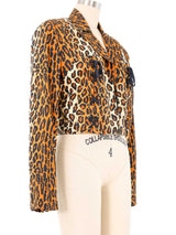 1989 Patrick Kelly Lace Up Leopard Print Jacket Jacket arcadeshops.com