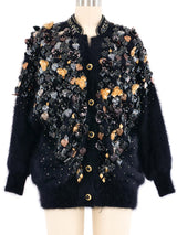 Heavily Embellished Angora Cardigan Jacket arcadeshops.com
