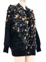 Heavily Embellished Angora Cardigan Jacket arcadeshops.com