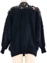 Heavily Embellished Angora Cardigan Jacket arcadeshops.com